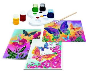 AS  - set pro malování  a 5 akvarelovými barvičkami ve skleničkách - příroda