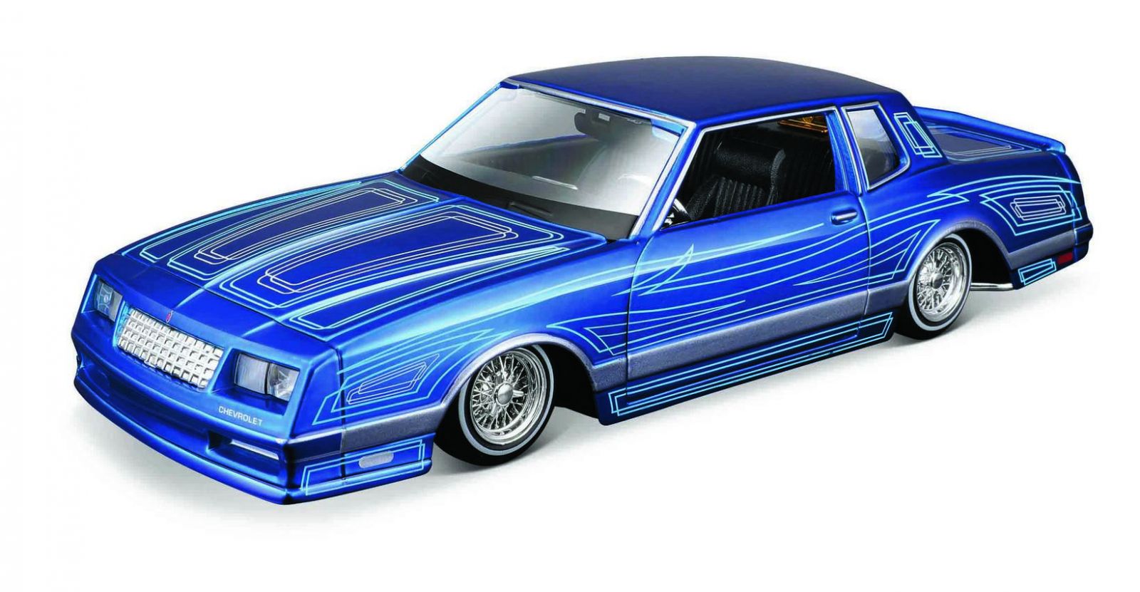 auto Maisto 1:24 Design - 1968 Chevrolet Monte Carlo SS - modrá barva