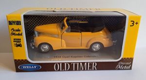 Welly - auto Old Timer - Opel Kapitän 1938 cabriolet - žlutá barva