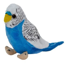 Beppe - plyšový papoušek - modro bílý  ( andulka )  - 13 cm plyšák 13848