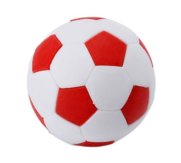Iwako - gumovací figurka - skládačka - Fotbalový míč - červeno bílý