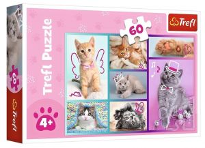 Puzzle  Trefl  - 60 dílků  - Sladké kočičky 17373