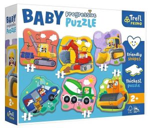 Puzzle Trefl  Baby 6x Progresive  2, 2, 3, 4, 5 a 6 dílků  - Dopravní prostředky 44004