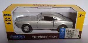 Welly - auto Old Timer - Pontiac Firebird ( 1967 ) - stříbrná barva