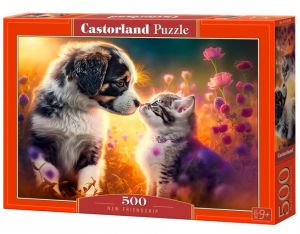 Castorland puzzle  500 dílků - Kočička a pejsek - nová přátelství  53834   