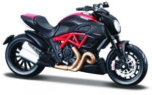 Maisto  motorka bez podstavce  - Ducati Diavel Carbon   1:18  červeno - černá