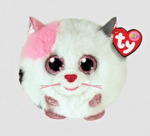 Plyšák TY - Puffies - plyšová zvířátka ve tvaru kuličky  - bílá  kočka Muffin  42509