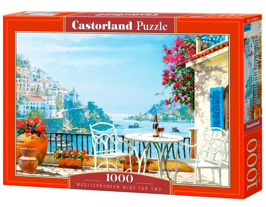 Puzzle Castorland 1000 dílků - Středomořské posezení u vína pro dva 105007