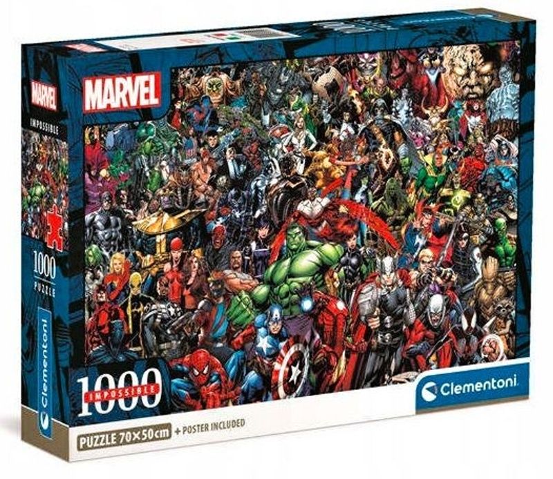 Puzzle Clementoni 1000 dílků Compact - Nekoneční hrdinové Marvelu 39709
