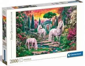 Puzzle Clementoni 2000 dílků -  Jednorožci v zahradě 32575