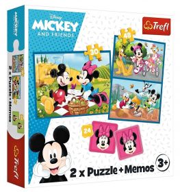 Trefl  puzzle   30 + 48 dílků + hra Memos ( pexeso )  Mickey  93344