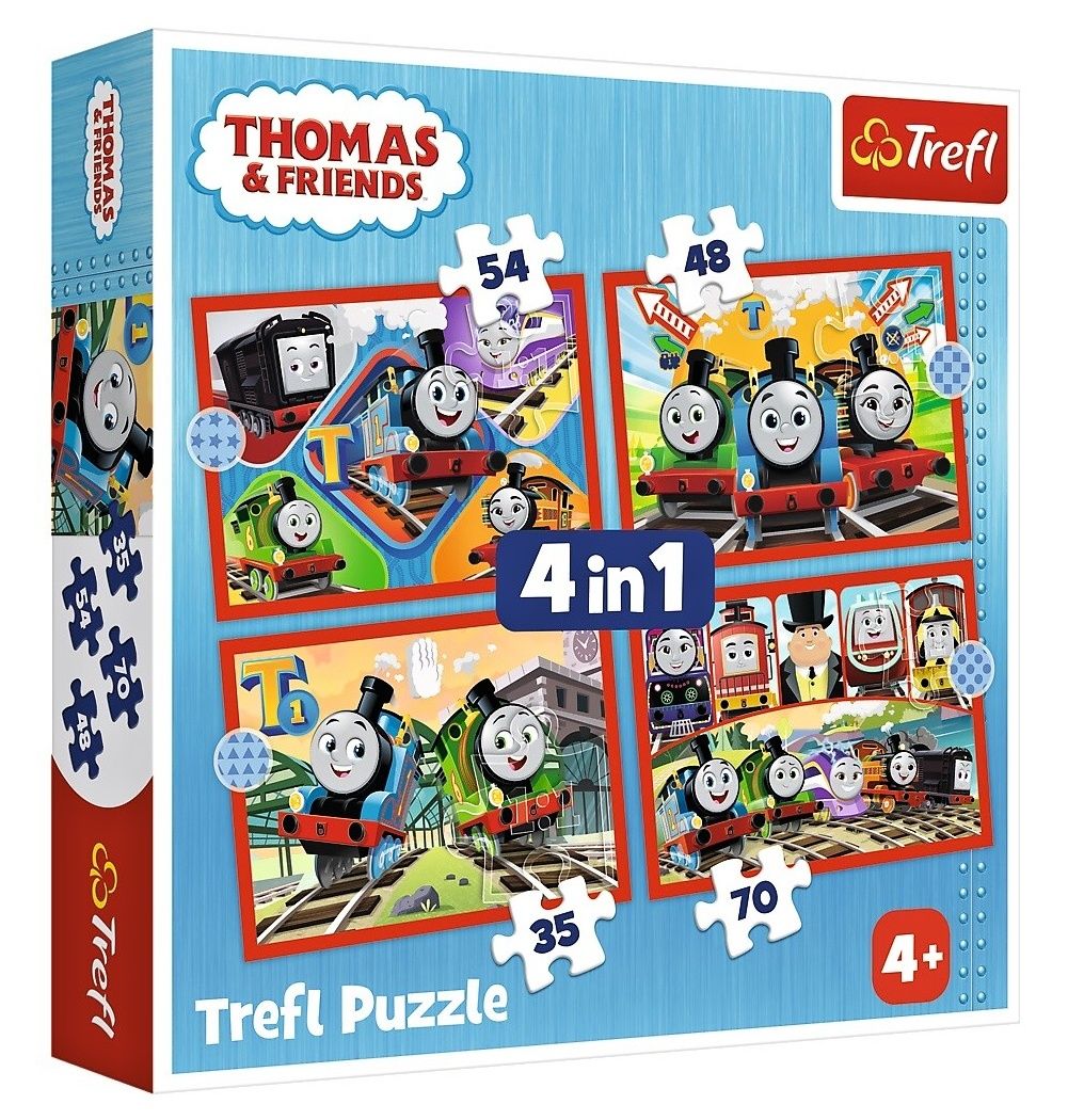 Trefl Puzzle 4v1 12, 15, 20 a 24 dílků - Mašinka Tomáš 34619