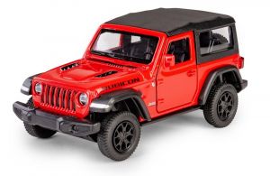 Autíčko RMZ 1:35 - Jeep Wrangler Rubicon  ( 2021 ) Soft top -  červená  barva    