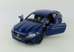 Autíčko RMZ 1:32 - Mercedes  AMG  C63 S Coupe ( 2019 ) - tm. modrá  barva 