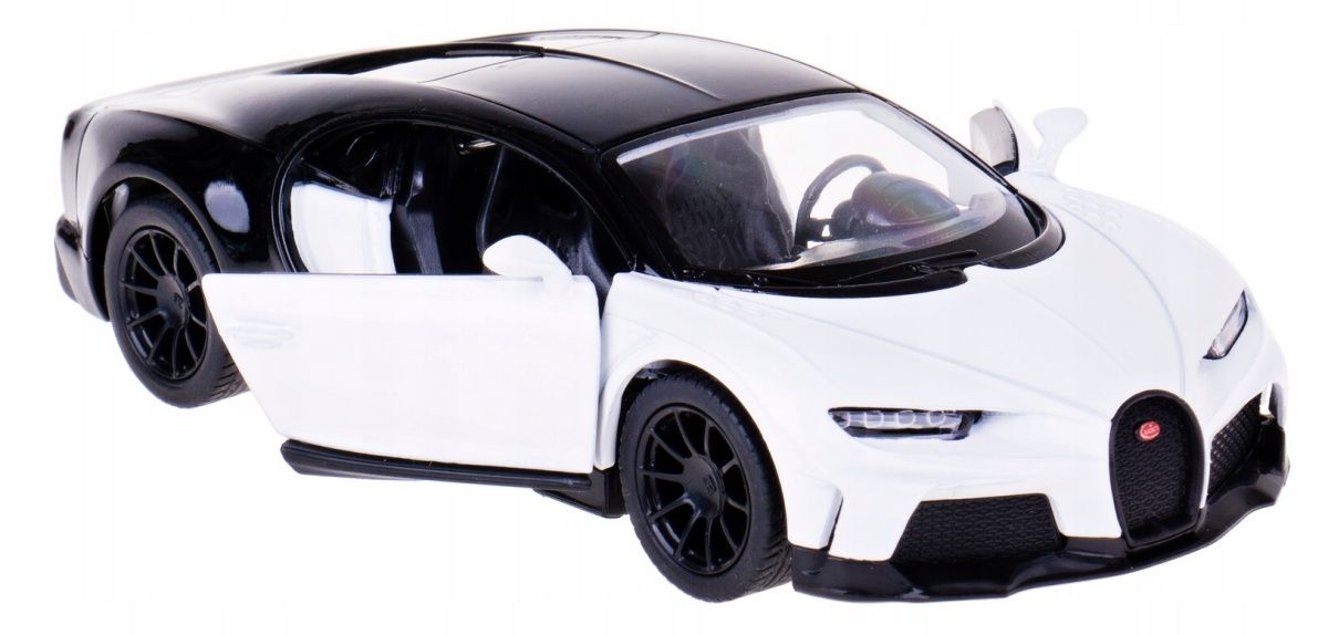 Auto 1:38 - Bugatti Chiron Supersport - bílo černá barva Kinsmart