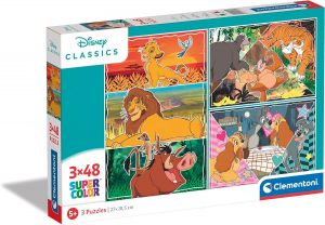 Dětské puzzle Clementoni  - 3 x 48 dílků  -  Disney animals 25285