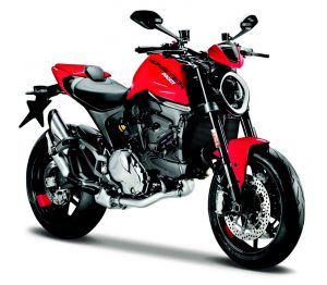 Maisto  motorka na stojánku - Ducati Monster  2021   1:18  červená