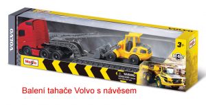 Tahač Volvo FH16 s návěsem a stavebním strojem ( bagr ) Volvo EC220 Maisto