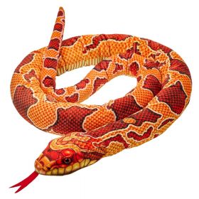BEPPE - plyšový had  180 cm  -  červeno oranžový 13984
