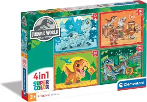 Clementoni puzzle 4v1 ( 12, 16, 20, 24 dílků ) -  Dinosauři 21521