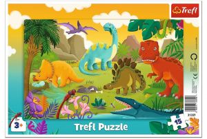Deskové puzzle Trefl 15 dílků - 31359  Dinosauři