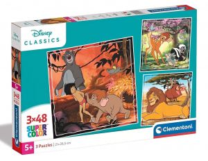 Dětské puzzle Clementoni  - 3 x 48 dílků  -  Disney  zvířátka  25299