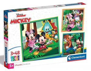 Dětské puzzle Clementoni  - 3 x 48 dílků  -  Mickey a Minnie Mouse 25298