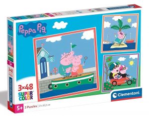 Dětské puzzle Clementoni  - 3 x 48 dílků  -  Prasátko Peppa 25293