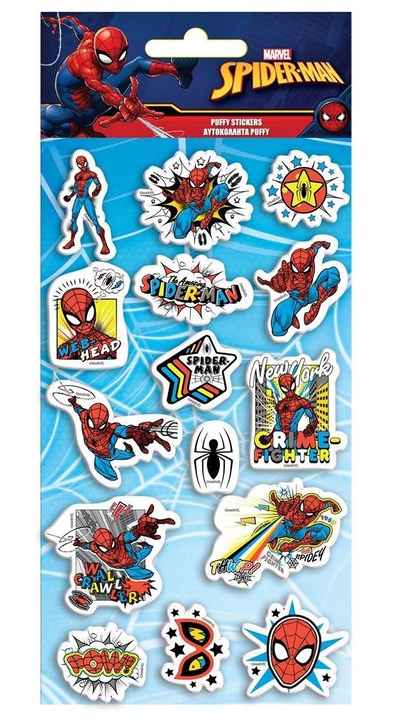 Diakakis - sada plastických ( puffy ) samolepek - Spiderman D