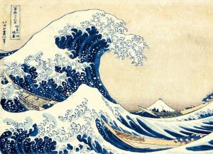 Puzzle Clementoni 1000 dílků Compact - Hokusai - Velká vlna u Kanagawy 39707