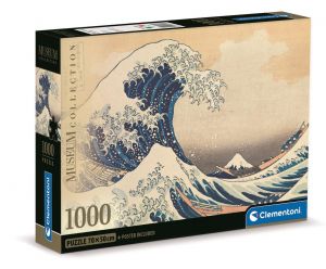 Puzzle Clementoni 1000 dílků  Compact - Hokusai - Velká vlna u Kanagawy   39707