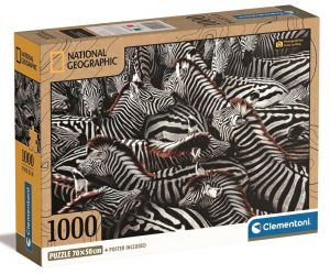 Puzzle Clementoni 1000 dílků  Compact - National Geographic - Zebry  39729  