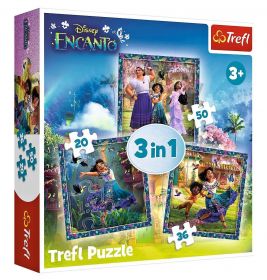 Puzzle   Trefl  3v1 - 20, 36 a 50 dílků  -  Encanto 34866