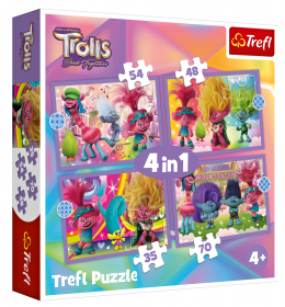 Trefl Puzzle  4v1   35 48 54 70 dílků  - Trolové 34622