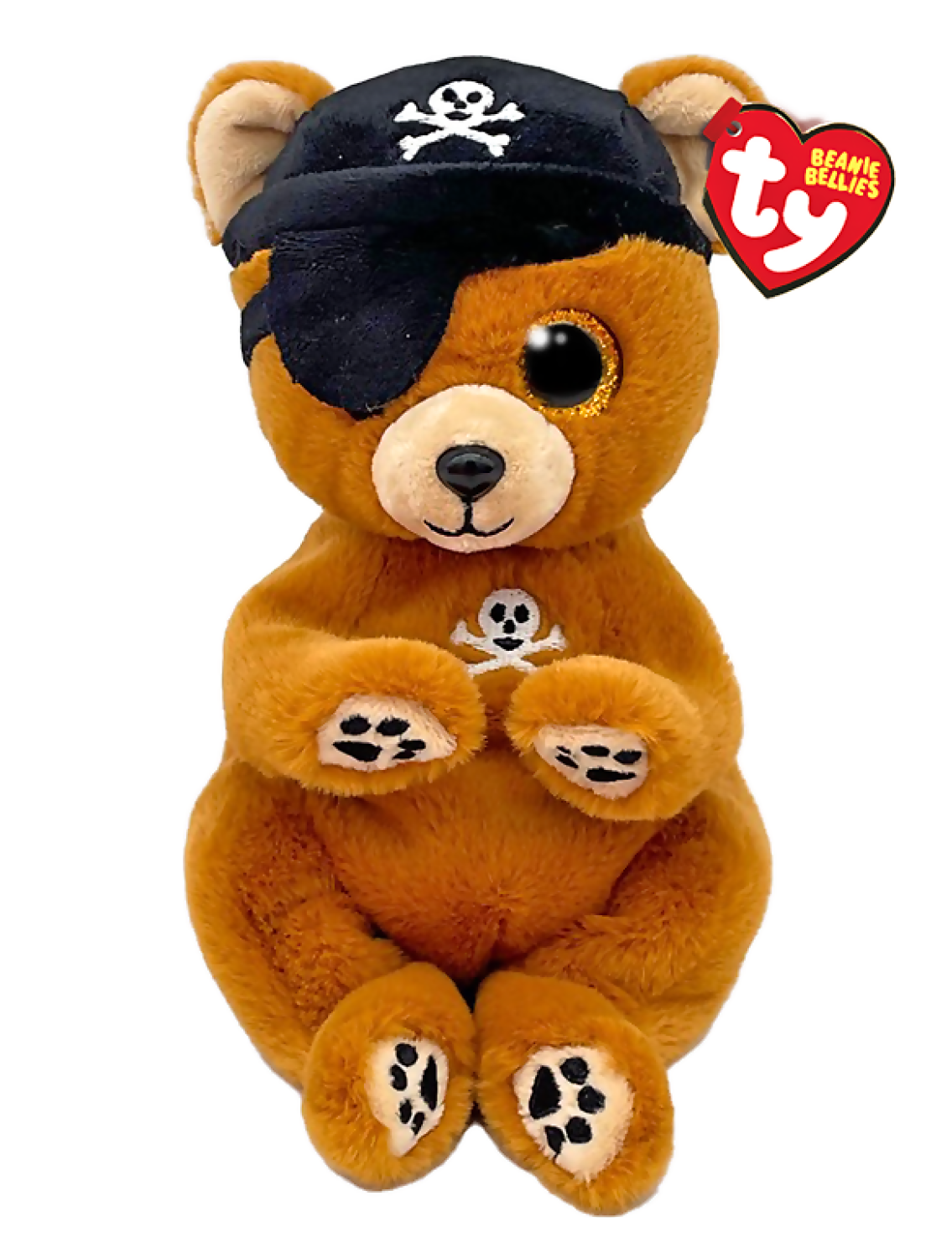 TY Beanie Babies - Scully - hnědý pirátský medvídek 41285