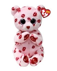 TY Beanie Babies   - Valerie - růžový medvídek se vzorem - 15 cm plyšák 41293