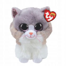 TY Beanie Boos -  Asher - šedo bílá kočka ( bez rohu )  36477  - 24 cm plyš   
