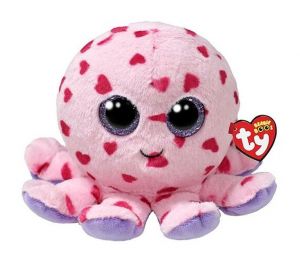 TY Beanie Boos - Bubbles - růžová chobotnička  se srdíčky  37342