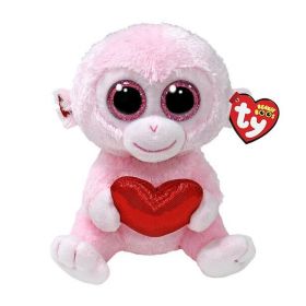 TY Beanie Boos - Gigi -  bílo růžová opička se srdcem 37341