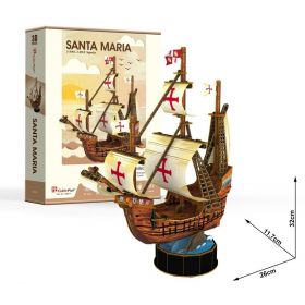 CubicFun 3D puzzle - plachetnice Santa Maria 93 dílků  - 24031