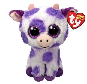 TY Beanie Boos -  Ethel  - fialová kravička  37345  - 15 cm plyšák    