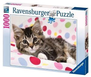 1000 dílků  - Kotě s puntíky -   puzzle Ravensburger 