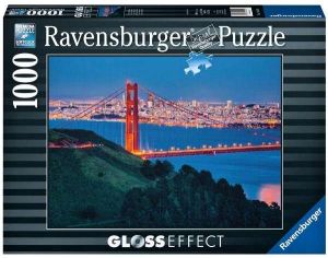 puzzle Ravensburger 1000 dílků - Most v San Francisku - speciální lesklý efekt - 194414