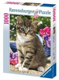 puzzle Ravensburger 1000 dílků - Kotě v zahradě -  153480