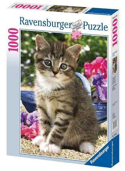 puzzle Ravensburger 1000 dílků - Kotě v zahradě - 153480
